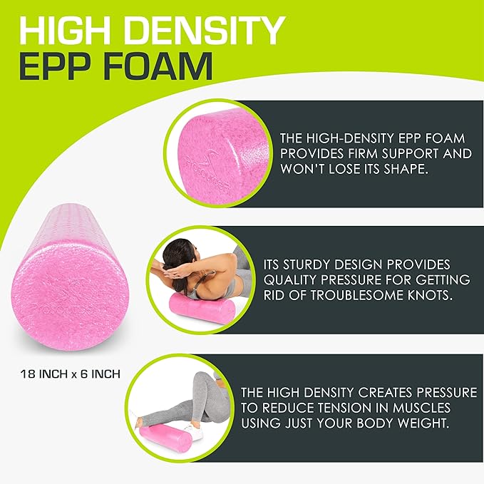 ProsourceFit High Density Foam Rollers 36 - inches Long,Firm Full Body Athletic Massage Tool for Back Stretching, Yoga, Pilates, Post Workout Muscle Recuperation
