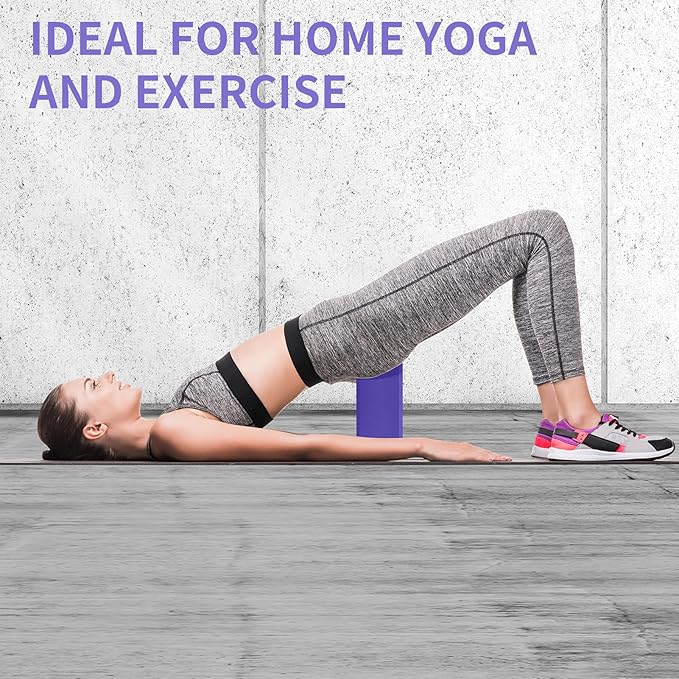 2 Pack 9‘’x6‘’x4‘’ Yoga Blocks with Stretch, Durable Yoga Foam Blocks, High Density & Non Slip Surface for Yoga, Pilates, Stretching, Dance, Ballet, Gymnastics,Fitness for Stability & Balance