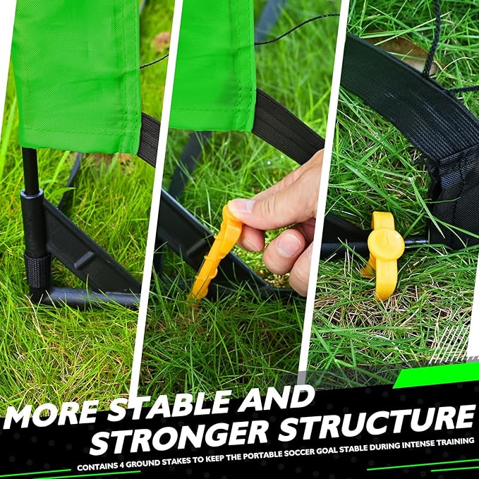 5×3 6x4 9x5 FT Portable Kids Soccer Goal for Backyard, Foldable Soccer Practice Net with Carrying Bag for Toddler Youth Adult Pop Up Soccer Training Equipment Indoor and Outdoor Sports Game