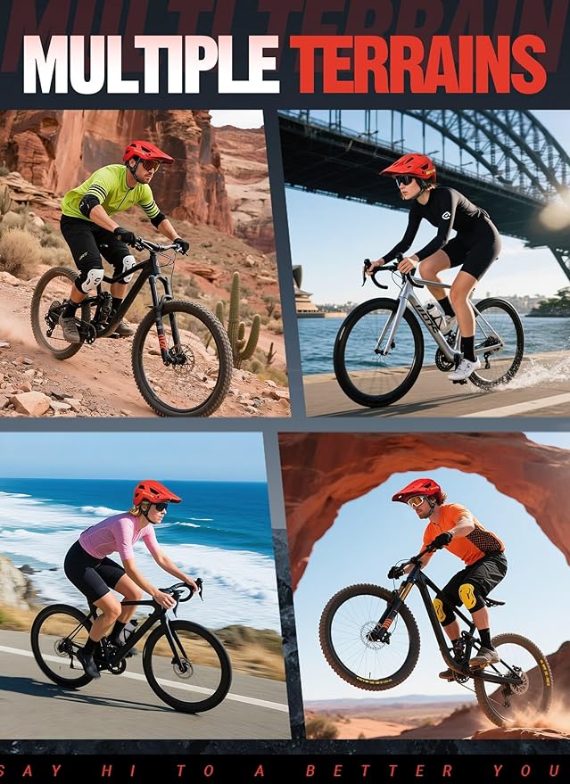 Mountain Bike Helmet for Adults & Youth Lightweight Impact-Resistant with Adjustable Dial & Removable Visor Unisex Helmet for Mountain Biking Bicycle Clcying