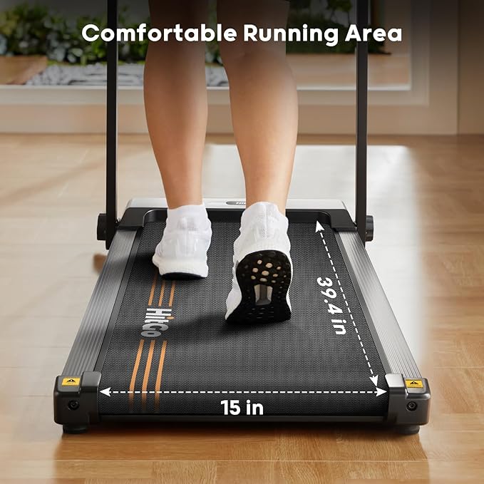 Treadmill with Incline, 2.5 HP Folding Treadmills for Home with 300 lbs Capacity, Portable Walking Pad Treadmill with Desk Work Station, App, Cup & Phone Holder