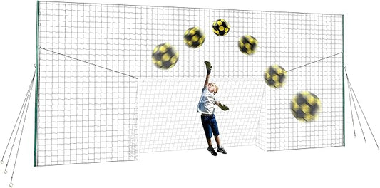 Soccer Goals & Soccer Backstop Net with Rebounder - All-in-One Backyard Net - Sports & Outdoors Soccer Goal for Volley, Passing, Solo Training