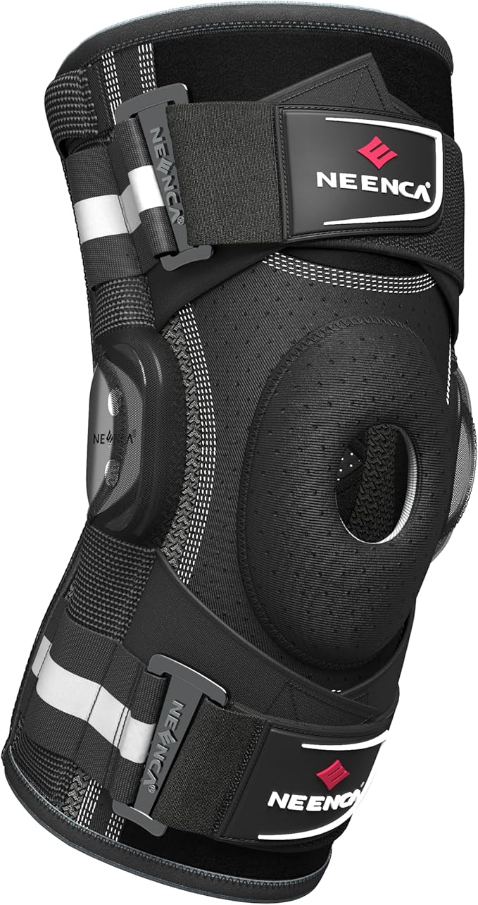 NEENCA Professional Knee Brace for Knee Pain, Hinged Knee Support with Patented X-Strap Fixing System, Medical for Pain Relief, Arthritis, Meniscus Tear, ACL, PCL, MCL, Runner, Sport -FSA/HSA Eligible