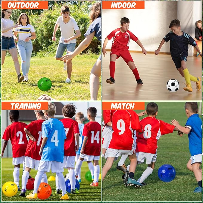 24 Pack Operation Christmas Deflated Soccer Balls with Pump Bulk Items, Machine Stitched Soccer Ball for Outdoor Indoor Training Sports, Birthday Gift Party Supplies