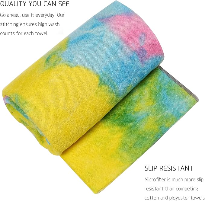 DREAM SLIM Gosweat Non Slip Hot Yoga Mat Super Absorbent Multicolor Yellow