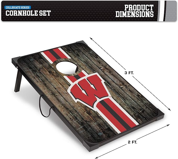 Wild Sports NCAA 2' x 3' MDF Deluxe Cornhole Set - with Corners and Aprons