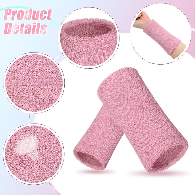WILLBOND 6 Inch Wrist Sweat Bands for Men Women Tennis Elastic Athletic Long Sweatband Wrist Absorbent for Basketball Tennis Running Outdoor Activity