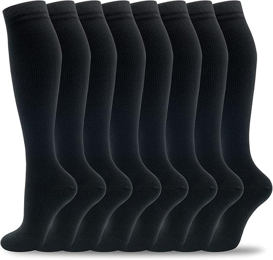fenglaoda 8 Pairs Compression Socks for Men & Women 20-30 mmHg Knee High Nurse Pregnant Running Medical and Travel Athletic