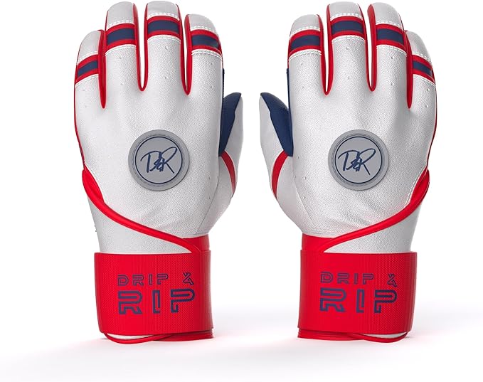 Drip & Rip Baller Series - Youth Batting Gloves + Adult Batting Gloves - for Softball and Baseball - Long Cuff Style for Men and Youth