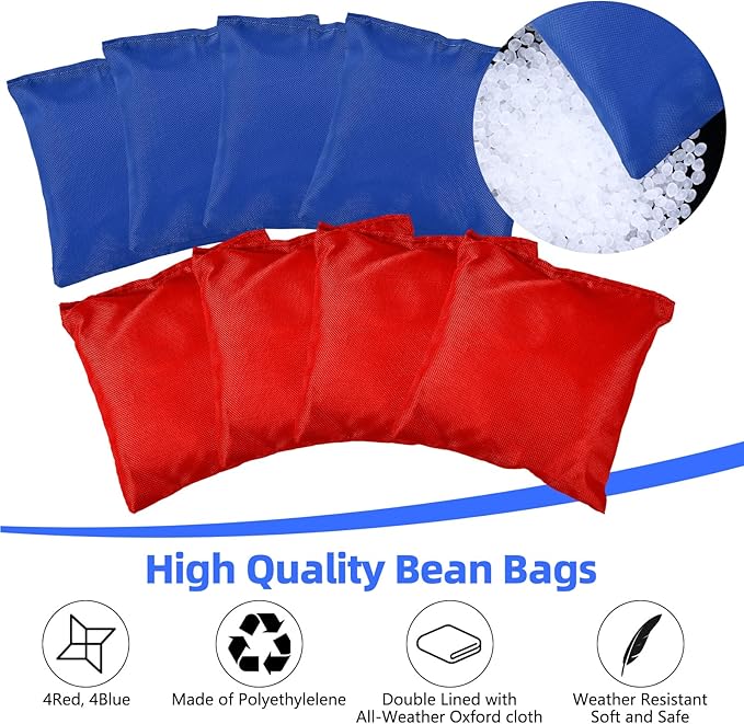 NZQXJXZ 3x2 ft Cornhole Board Set with 8 Bean Bags and Carrying Bag, Outdoor Toss Game Set for Kids and Adults, Portable Corn Hole Sets for Beach Lawn Backyard