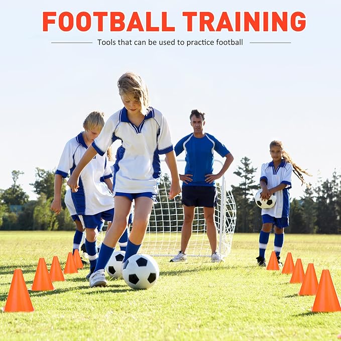 Reginary 40 Pieces 7 Inch Small Cones for Sports Football Bike Obstacle Training Cones Plastic Traffic Roadblock for Sports Skating Indoor Outdoor Activity Construction Party