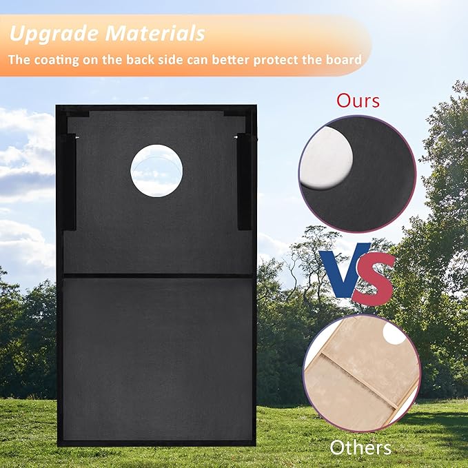 Cornhole Set, Regulation/Tailgate Size Cornhole Boards with 8 Bean Bags and Carrying Case, 4x2/3x2 Corn Hole Outdoor Game Toss Board for Adults Outside Activities