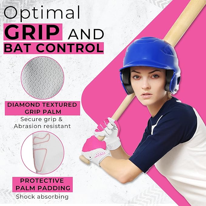 HANDLANDY Baseball Batting Gloves for Adult Youth, Grip Breathable Softball Batting Gloves Fit Men Kids Boys Girls