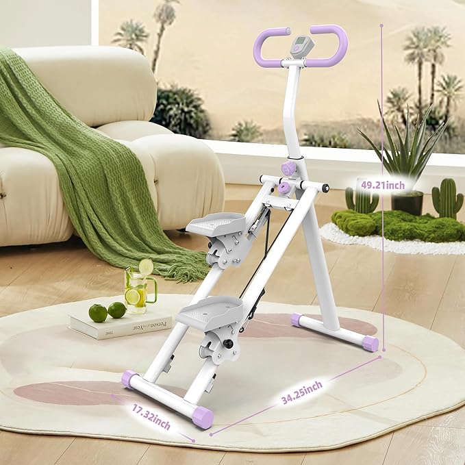 Stair Stepper for Home, Folding Vertical Climber Workout Machine for Full-Body Exercise Stair Stepper with Stable Frame Adjustable Handlebar & Pedals