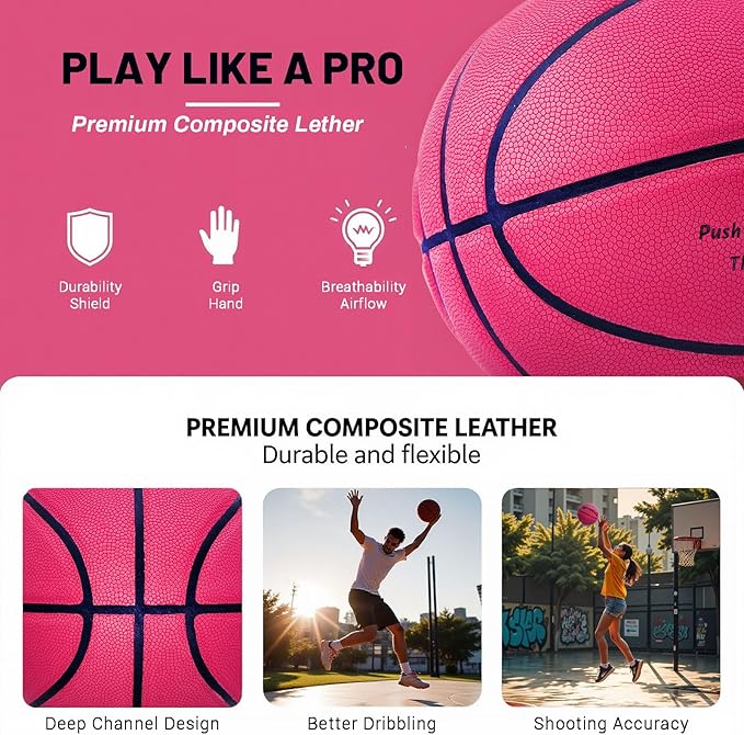 Custom Personalized Basketball – Official Size 7/6 | Leather Indoor/Outdoor Basketball Ball with Name | Idea Gifts