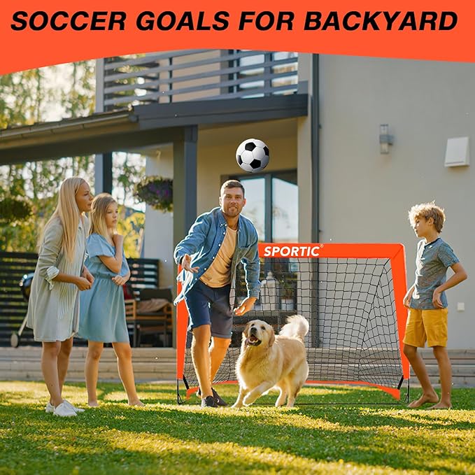 2 Pack 4' x 3' Soccer Goal Net Set, Pop Up Kids Practice Soccer Goals for Indoor and Outdoor.Portable Soccer Net with Carrying Bag & Ground Pegs, Perfect for Backyard, Field, Court