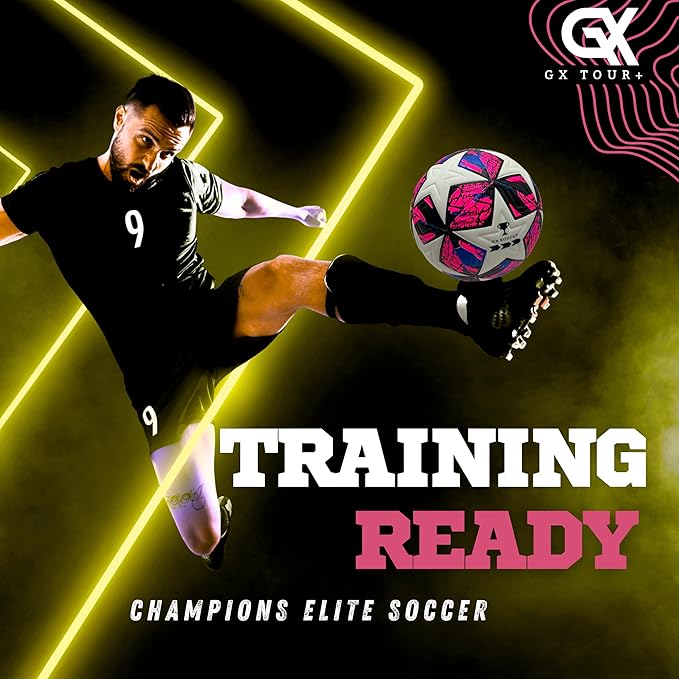 Soccer Ball Size 4. GX Soccer Champions Soccer Ball. Professional Grade PU Durable Material.