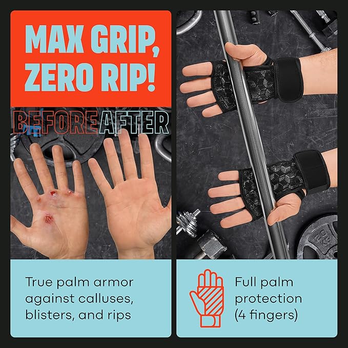 Mava Sports Weight Lifting Gloves with Wrist Support, Work Out Gloves, Gym Gloves - Great for Cross Training, Pull Ups, Calisthenics and Gym, Workout Gloves for Men & Women