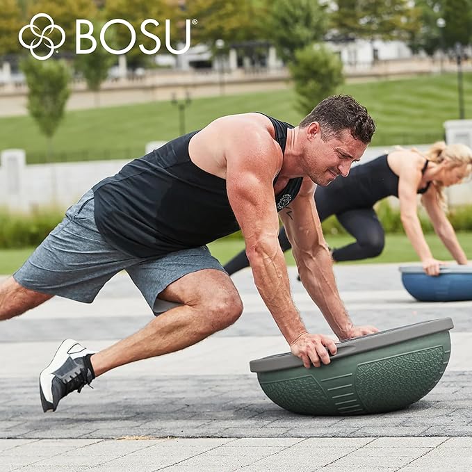 Bosu Half Ball Home Balance Exercise Trainer for Strength and Flexibility Workouts with Built to Last Burst Resistant Material and Hand Pump