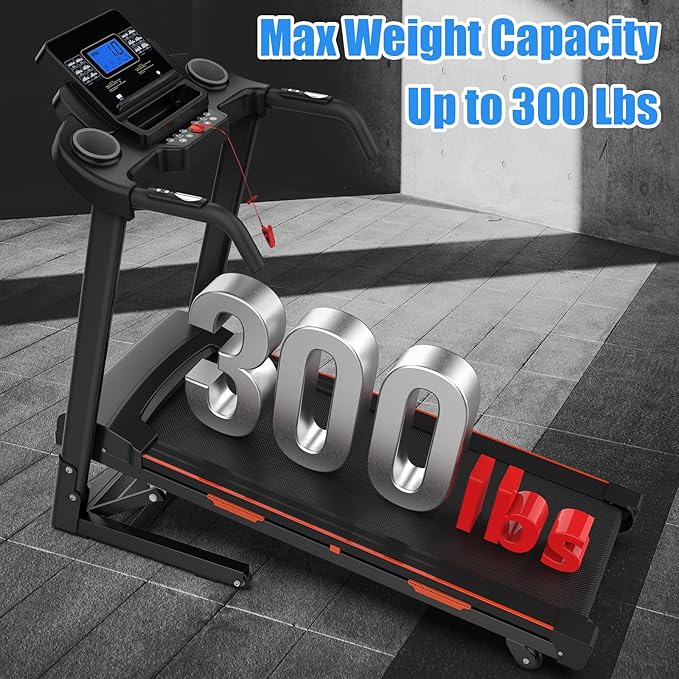 Auto Incline Treadmills for Home- foldble Treadmill 400 lb Capacity 3.25HP Folding Electric Treadmill Max 8.5 MPH Speed Running Machine with Wide Running Area Bluetooth Speaker for Home/Office Use