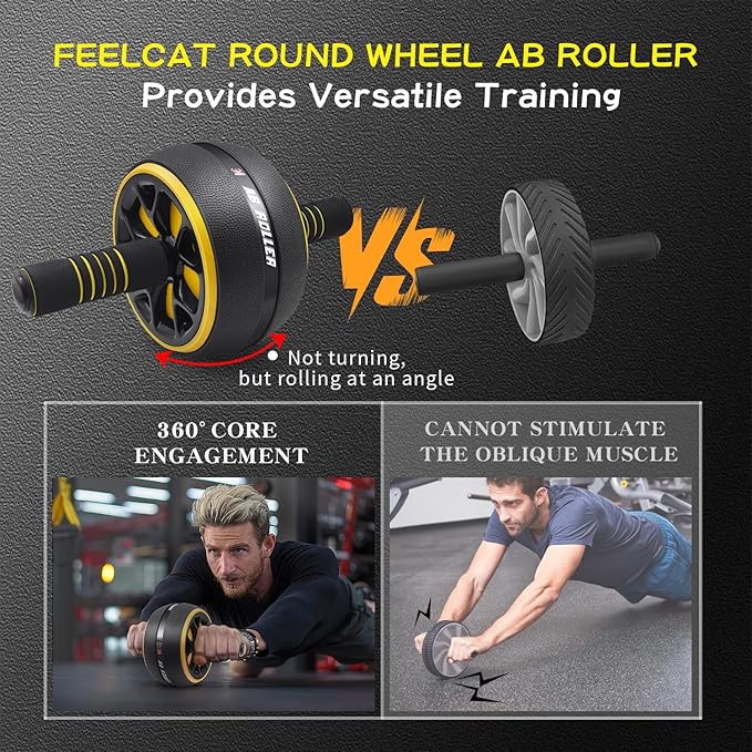 Ab roller wheel abdominal exercise core workout weight loss no noise easy to assembling light weight perfect home gym equipment for men & women