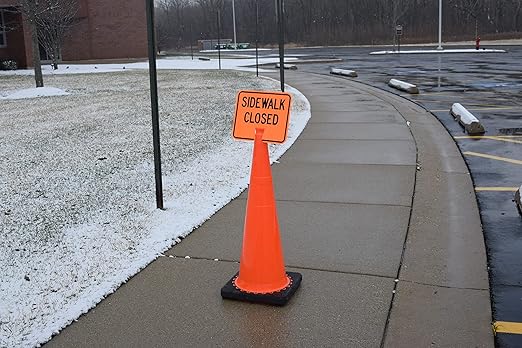 VEVOR 20Pack 18" Traffic Cones, Safety Road Parking Cones PVC Base, Orange Traffic Cone & Cortina ABS Plastic Traffic Cone Sign, Sidewalk Closed" 03-550-SC EZ-IMS, 12.75" Width x 10.375"