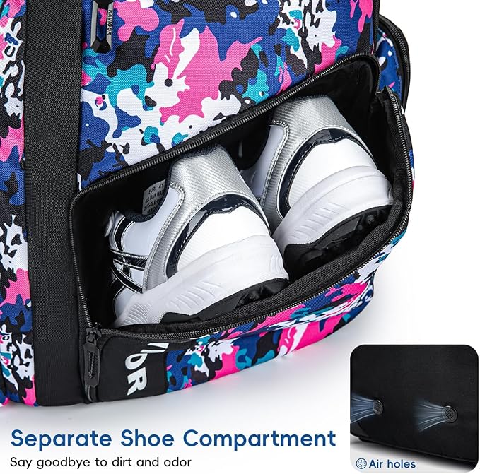 Baseball Bag for Youth and Adult, Softball Bag 50L Large Capacity Holds 4 Bats, Equipment Backpack with Shoes Compartment