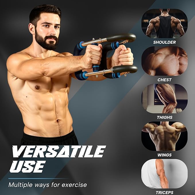 Twister Arm Trainer for Men and Women, 33 - 120lb Adjustable Chest Workout Equipment Power Twister with 4 Springs & Training Poster for Home Fitness, Forearm Strength Training and Upper Body Exercise