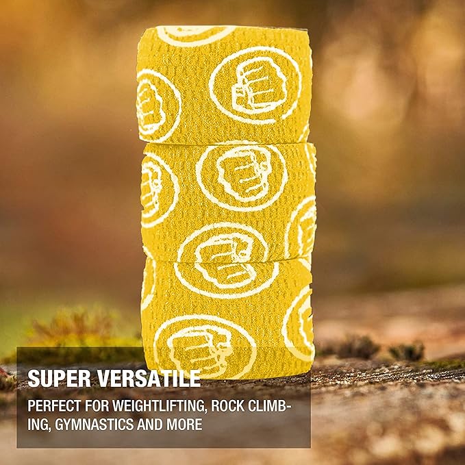 WOD Nation Flexible Hook-Grip Athletic Tape – Easy-Tear, Sweat-Proof Thumb & Finger Strips for Weightlifting