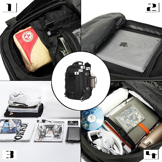 Expandable 40-64L Military Tactical Backpack 3 Day Bag Hiking Gym Sport Camping