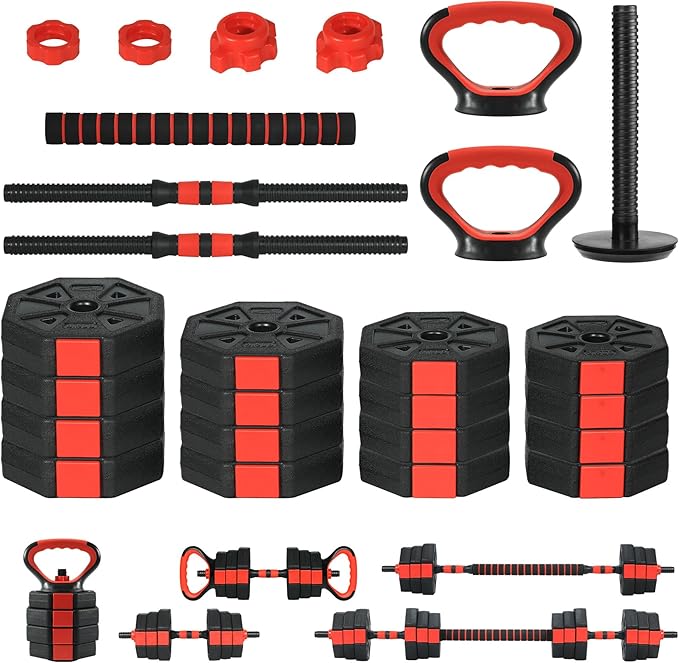 3-In-1 Octagonal Adjustable Dumbbell Set, 44/88LBSFree Weights Dumbbells with Anti-Slip Handle for Men & Women, Versatile Dumbbells Set of 2 with Connector, Perfect for Home Gym