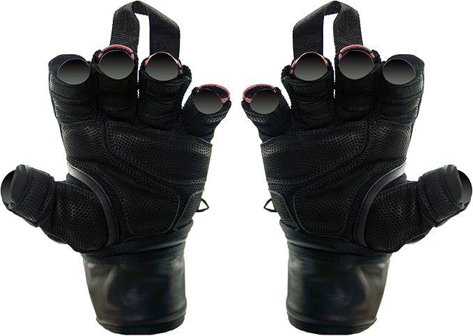 Epic Leather Gym Gloves with Built in 2" Wide Wrist Wraps Grip & Design for Weightlifting Power Lifting Bodybuilding & Strength Training Workout Exercises, Size : Small 7"- 7 1/2"