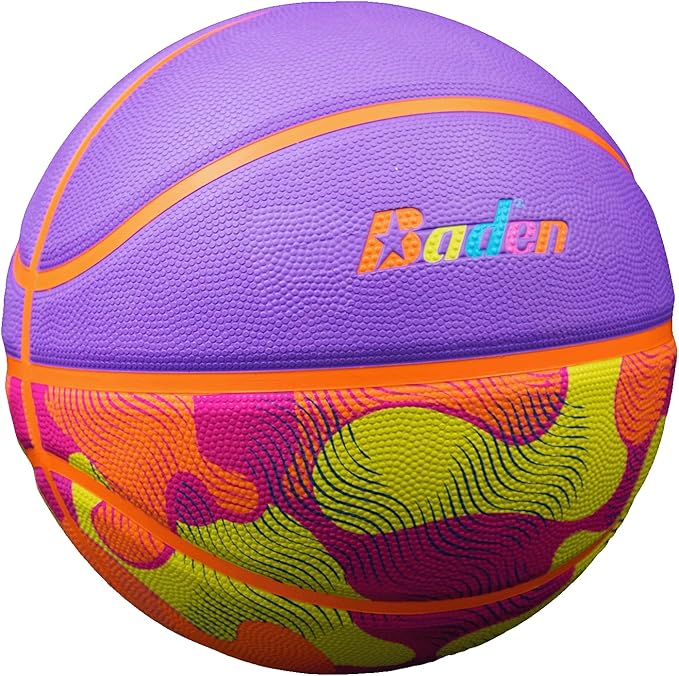 Baden | Legend Lifestyle Collection | Fun Design Outdoor Rubber Game Basketball | Youth & Adult Size 5,6,7