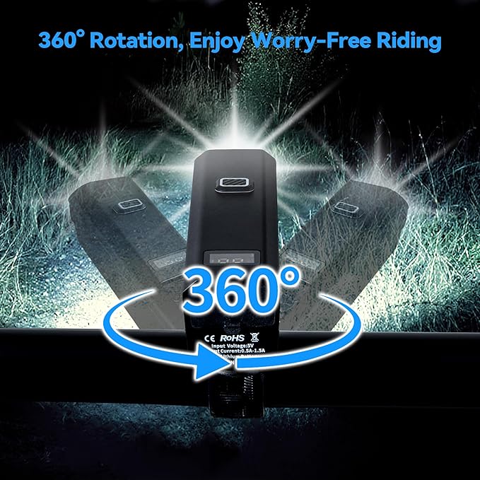 2 Packs Bike Light Set Super Bright Focus Adjustable Front Headlight and Rear LED Mountain Bicycle Light, Mount Included JB866