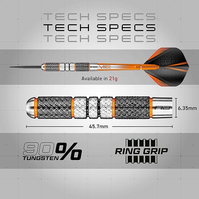 RED DRAGON Amberjack Series Darts Set with Flights and Shafts (Stems)