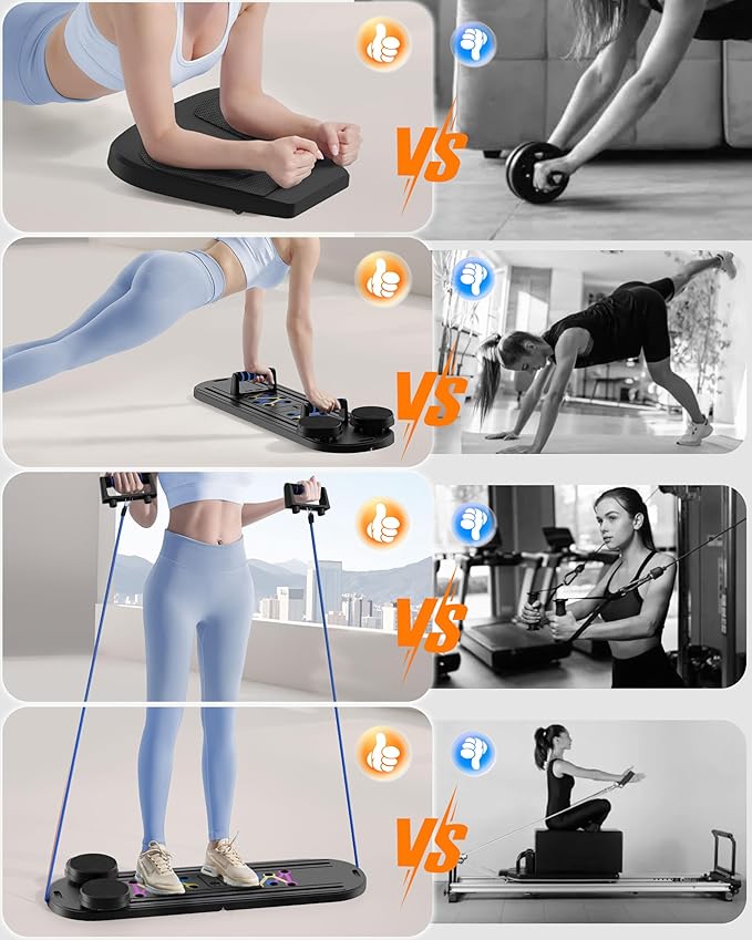 Pilates Board Pilates Reformer Set, Multifunctional Pilates Board for Home Workout, 15-in-1 Flo Pilates Portable Reformer 2025 for Full-Body Exercise