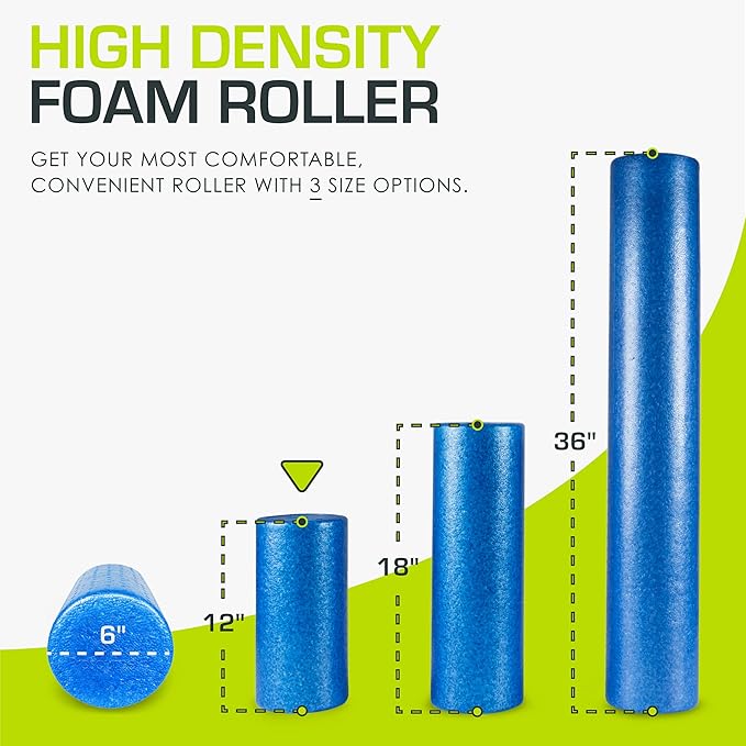 ProsourceFit High Density Foam Rollers 36 - inches Long,Firm Full Body Athletic Massage Tool for Back Stretching, Yoga, Pilates, Post Workout Muscle Recuperation