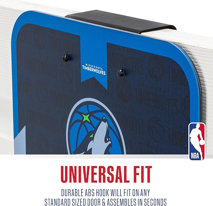 Franklin Sports NBA Team Over The Door Basketball Hoop - Kids Indoor Mini Basketball Hoop with Basketball - NBA Fan Shop Mini Hoop for Bedroom & Office