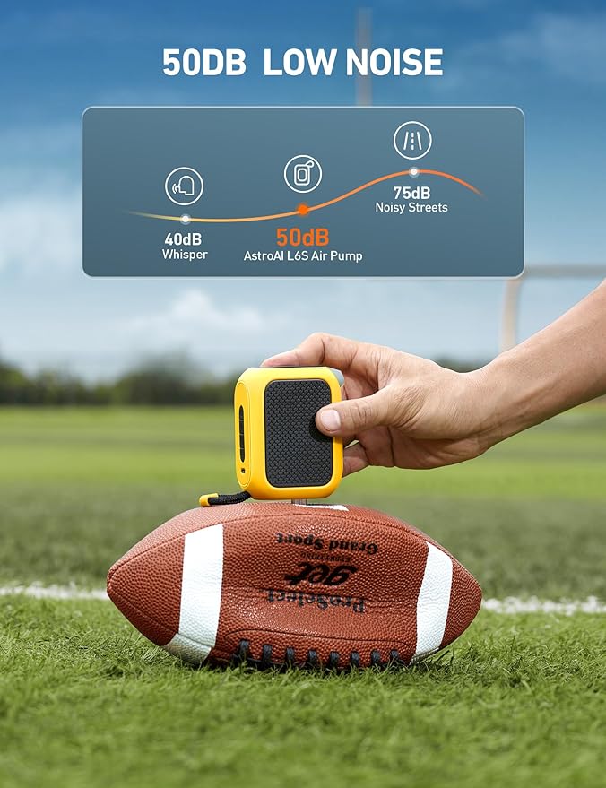 AstroAI Portable Electric Ball Pump - Ultra Fast Inflation, with Digital LCD Display, Preset Pressure with Ball Needle for Basketball, Soccer, and Sports Balls