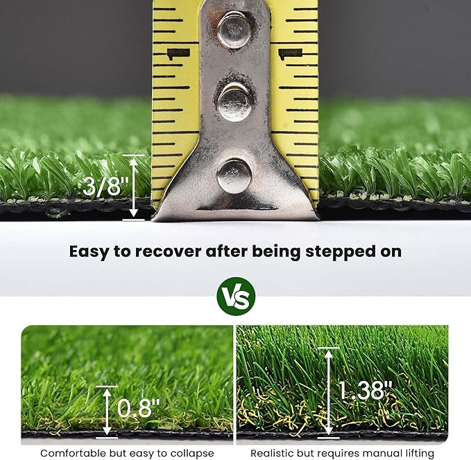 Yescom Sports Sled Strips Turf Gym Turf Flooring for Weight Sled Push Gym Equipment Outdoor Indoor Use 65'x3'x4PCS(780 Sq.Ft) 0.4" H