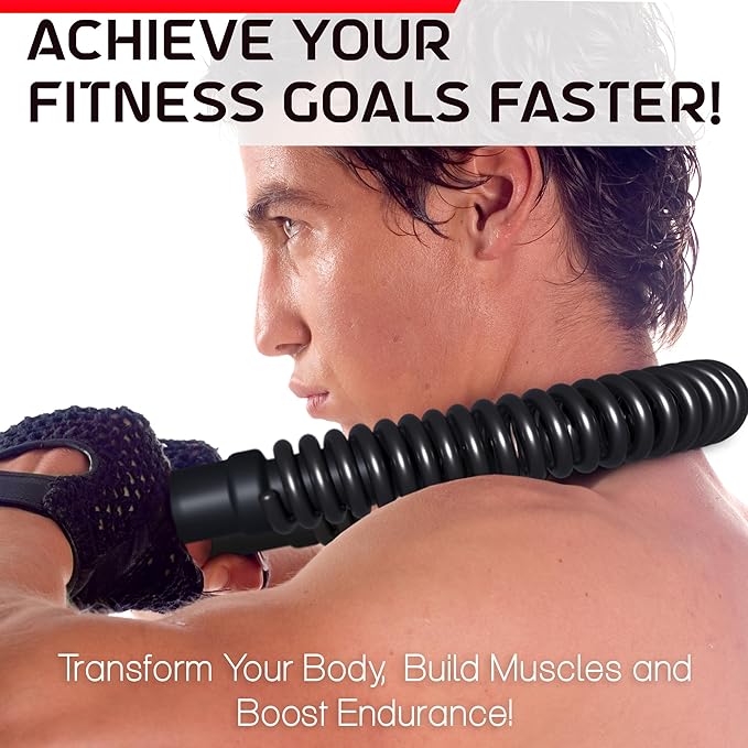 Zenooze's Power Twister Flex Bar, The Ultimate Upper Body Exercise Equipment for Strengthening Your Chest Workout, Shoulders,Biceps, Arms, Forearm Strengthener, Resorte para Hacer Ejercicio