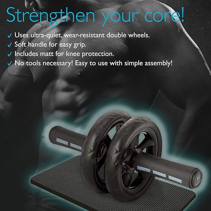 Ab Roller Wheel workout for Abdominal Core Strength training home gym fitness Equipment, Exercise Wheel for Men Women