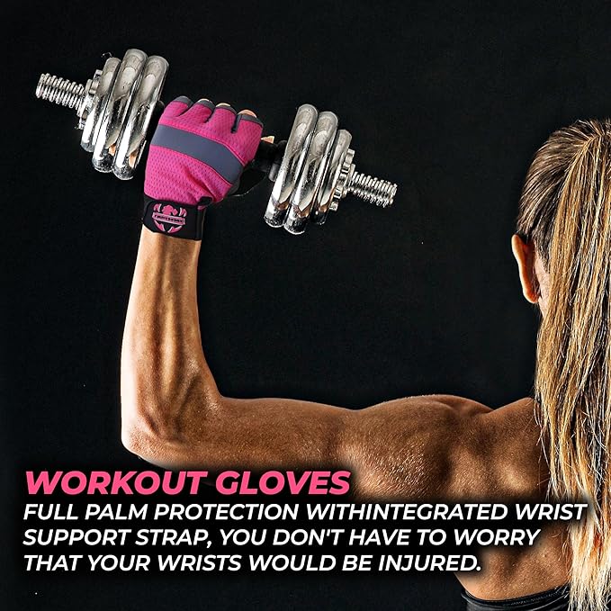 FIGHTSENSE Workout Gloves for Men and Women,Weight Lifting Gloves with Enhanced Grip,Padded Palm,Adjustable Wrist Straps and Breathable Design for Optimal Performance & Comfort in Gym