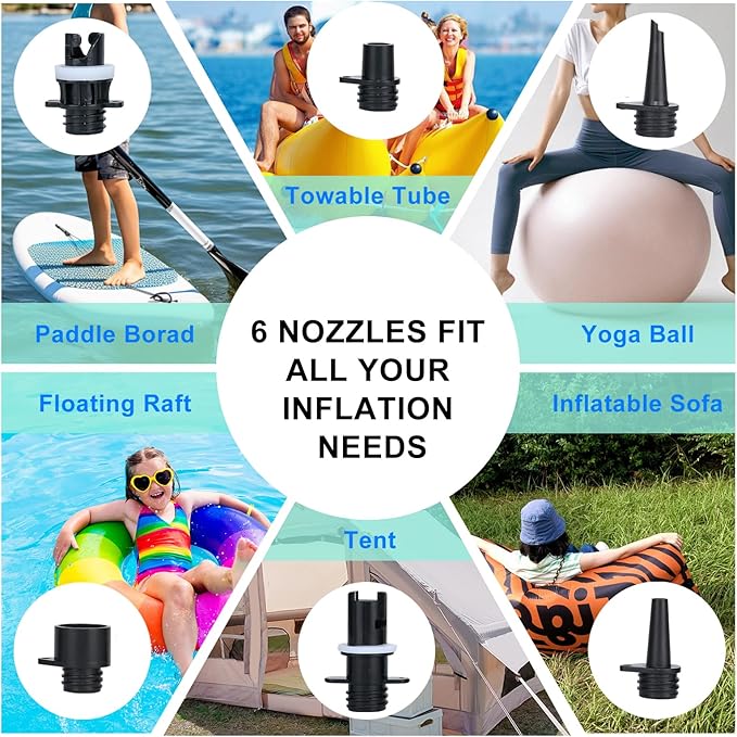 Electric Paddle Board Pump – 20PSI High-Pressure Electric SUP Pump Air Pump with Auto Shutoff, Dual-Stage Inflation for Paddle Boards, Kayaks, Tents, Boats & Inflatables Green