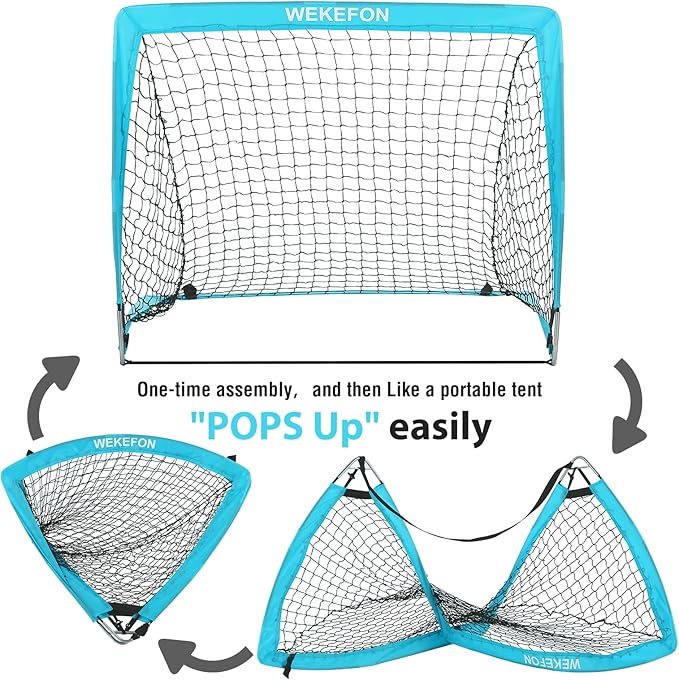 Soccer Goal with Carry Bag, 10/9MM Strengthen Pole, Arched Design, Kids Soccer Goals for Backyard Set 5x 3.1/3.6x2.7/2.9x2.4ft Portable Pop Up Soccer Nets for Toddler, Adults, Youth Games, Play, Gifts
