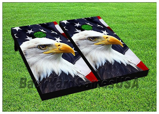 American Flag Series - Premium Cornhole Boards - Includes 2 Regulation Size 4' x 2' Cornhole Boards, and a Set of 8 Double Stitched Cornhole Bags
