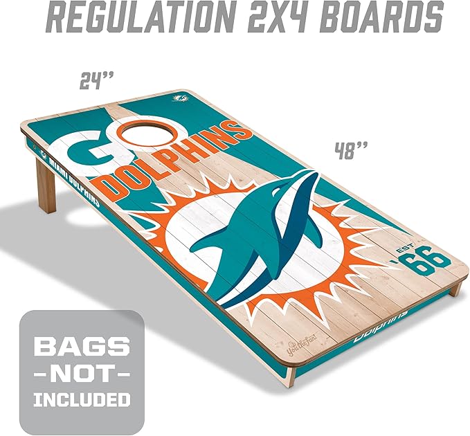 YouTheFan NFL 2’ x 4’ Professional Wood Cornhole Game
