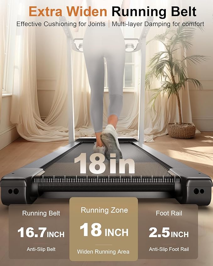 WELLFIT Incline Treadmill for Home, Heavy Duty Treadmills with 3.5HP 8.6MPH 375 lb Capacity, 18 inch Wide Running Area Commercial Treadmill with LED Screen and Bluetooth Player