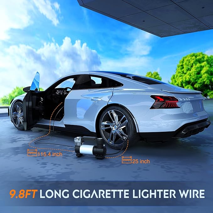 Nilight Portable Air Compressor Tire Inflator 12V Heavy Duty 120PSI Metal Pump Double Cylinder Digital Pressure Fast Inflate Auto Shutoff for Car SUV Motorcycle