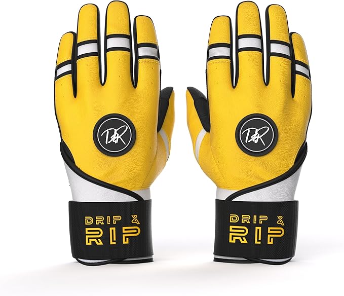Drip & Rip Baller Series - Youth Batting Gloves + Adult Batting Gloves - for Softball and Baseball - Long Cuff Style for Men and Youth